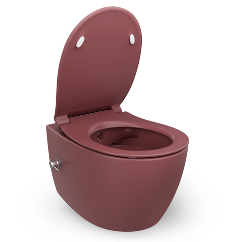 Isvea Wc Toilet Badkamer Hangend Bidet Bordeaux Rood Inclusief Softclose Toiletbril - vtwonen shop