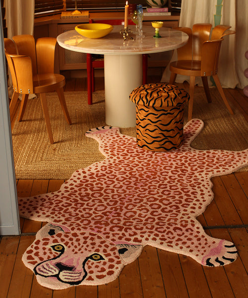 Doing Goods Pink Luipaard Vloerkleed - XL 250 x 160 x 2 cm - 100% wol