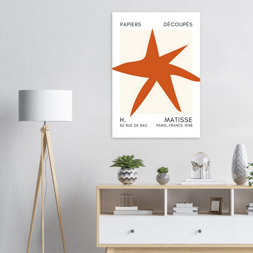 Artfulprints  Matisse – Star of the sea orange   poster A4 21x29.7 cm - vtwonen shop