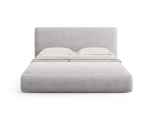 Cosmopolitan Design Opbergbed met hoofdeinde Colonel 140x200cm, chenille, lichtgrijs - 220x160x100cm