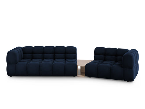 Cosmopolitan Design Rechte modulaire bank Sky 3-zits, flueel, koningsblauw - 148x353x70cm
