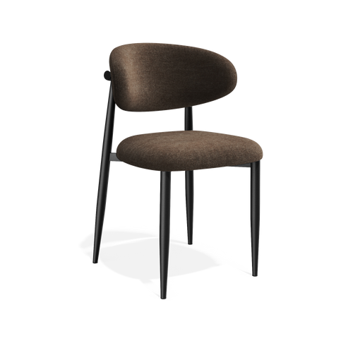 Premium Interiors - Set van 2 stoelen LINA - zacht aanvoelende geweven stof espresso-bruin 52cm