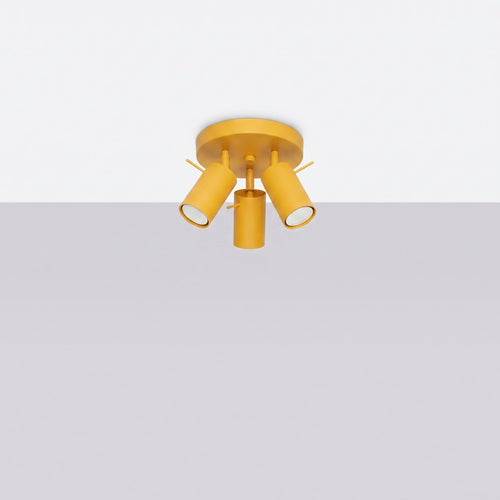 Sollux Lighting Plafondlamp RING 3P geel - 25,7x25,7x14,5cm