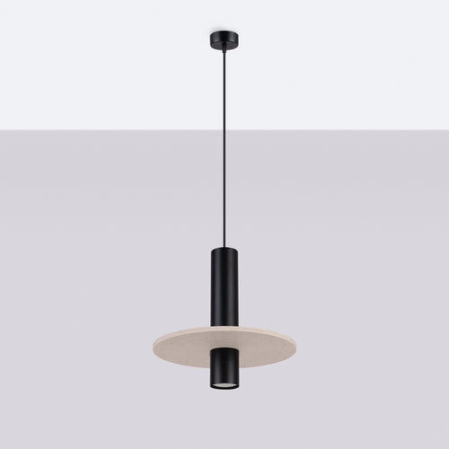 Sollux Lighting Hanglamp PELTA 1 zwart/beige - 30x30x126cm