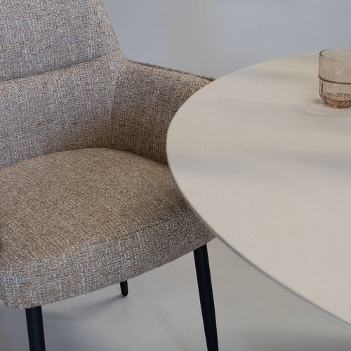 DÉJA Living Eetkamerstoel Zayn - Taupe/Zwart - Zithoogte 47cm - Set van 2 - vtwonen shop