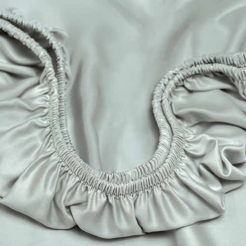 Coco & Cici - Tencel Sateen Hoeslaken 200 x 200 cm - 2 Persoons Beddengoed - Lyocell - Elastiek Rondom - Grijs Groen - Extra Zacht