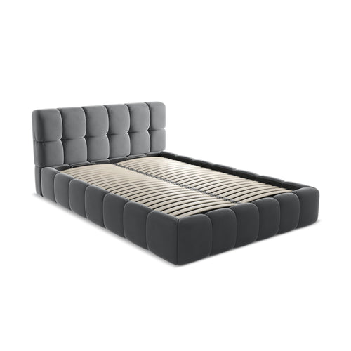 LaMiaSofa Bed met opbergruimte Roma - velours - staal - 160x228x82
