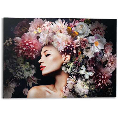 Reinders schilderij Vrouw met bloemenhoed - 100x140cm