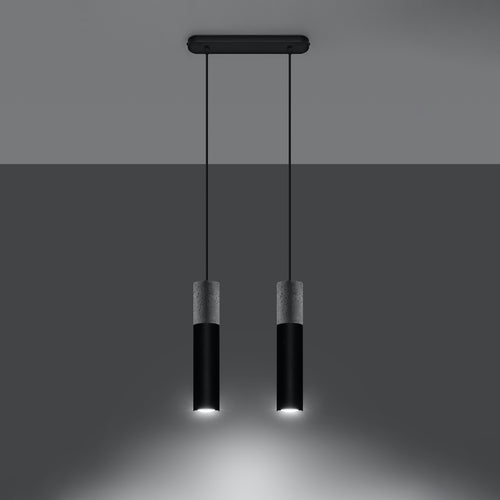 Sollux Lighting Hanglamp BORGIO 2 zwart - 30x6x90cm
