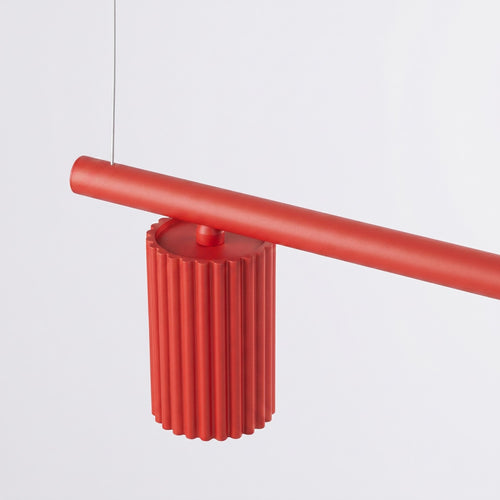 Sollux Lighting Kroonluchter KARBON 4 rood - 122x6,5x212cm