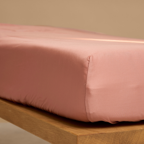 Coco & Cici - TENCEL - Sateen Hoeslaken Terra Roze - Topper 180x210x10