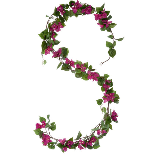 Mica Decorations Bougainvillea Kunstslinger - L180 cm - Donkerroze