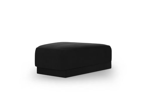 Micadoni Poef Miley flueel, zwart - 79x88x40cm
