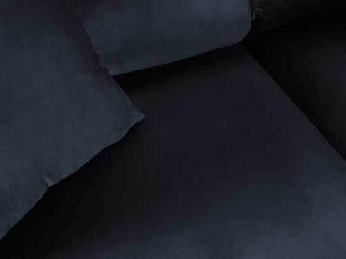 Cosmopolitan Design Converteerbare hoekbank rechts met opbergdoos Kyoto 5-zits, flueel, donkerblauw - 194x243x88cm