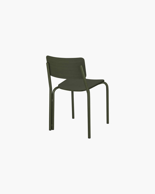 noo.ma Kei Chair - Forest Green plywood eetkamerstoel, 44,5 cm zithoogte
