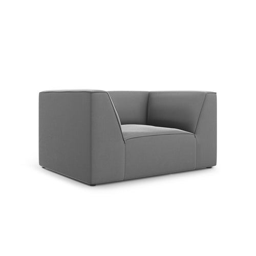 Cosmopolitan Design - Fauteuil Siena flueel grijs - 92x120x69cm