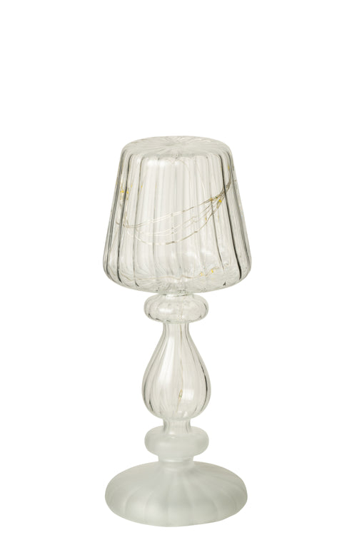 J-Line lamp Vorst - glas - transparant - LED lichtjes