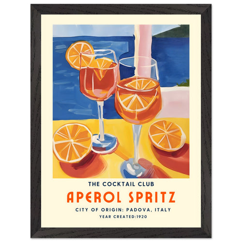 Artfulprints Poster met Lijst Aperol Spritz - The cocktail club I   - 30x40 cm - Meerkleurig