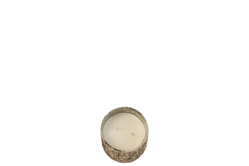J-Line geurkaars Luxuria - Cookie Crunch - glas - brons - small - 40U