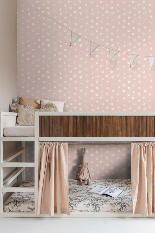 ESTAhome behang madeliefjes roze - 53 cm x 10.05 m - 131113