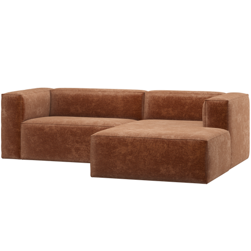 WOOOD chaise longue bank rechts Bean - Chenille Velvet - Taupe - 73x254x178 - vtwonen shop