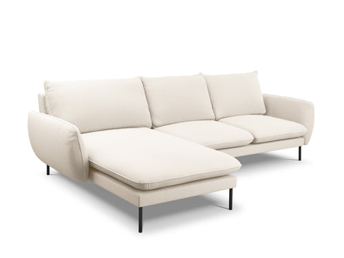 Cosmopolitan Design linker hoekbank Vienna 5-zits, boucle, beige - 170x255x95cm
