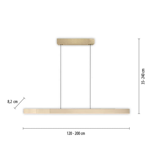 Neuhaus PURE hanglamp e-Lift - 3 lichts - 200  x 240   cm - mat goud - vtwonen shop