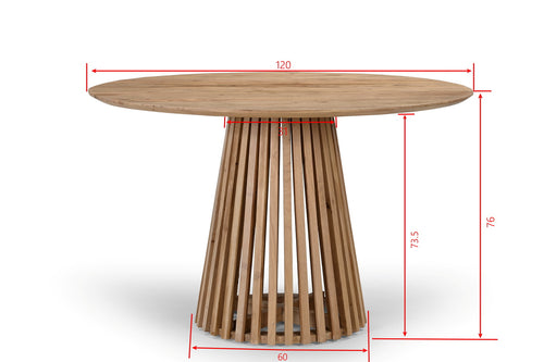Giga Meubel Eettafel Seppe - Rond - Acaciahout - 120cm