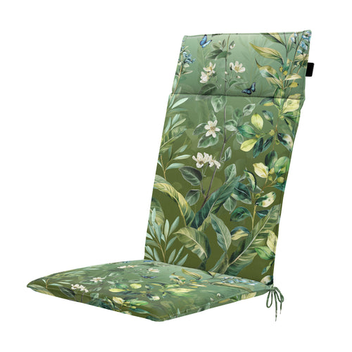 Madison tuintstoelkussen hoge rug Elisa - groen - 120x50x4cm - set van 4