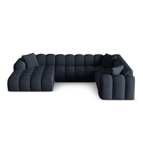 Cosmopolitan Design - Panoramische hoekbank rechts Treno 4-zits, chenille marineblauw - 240x330x70cm