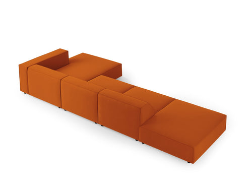 Cosmopolitan Design rechter hoekbank Arendal 5-zits, flueel, terracotta - 166x341x70cm