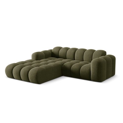 Cosmopolitan Design - Linker hoekbank Treno 3-zits, chenille groente - 184x240x70cm