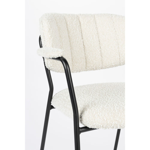 Housecraft Living Jolien Eetkamerstoelen armleuning Zwart/Bouclé - Set van 2 - vtwonen shop