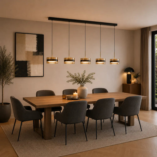 Highlight hanglamp Enzo - 5 lichts - 150  x 160   cm - zwart