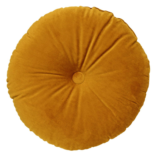 OLLY - sierkussen Ø40 cm - rond velvet - Chai Tea - geel