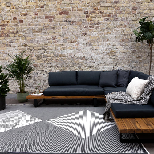 Buitenkleed Kite - Zwart/Wit - dubbelzijdig - EVA Interior - 240 x 340 cm - vtwonen shop