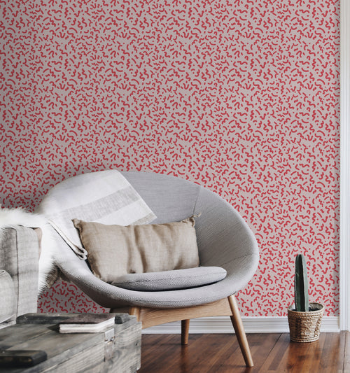 Walls4You behang figuratief motief rood en grijs - 53 cm x 10 m - 640144