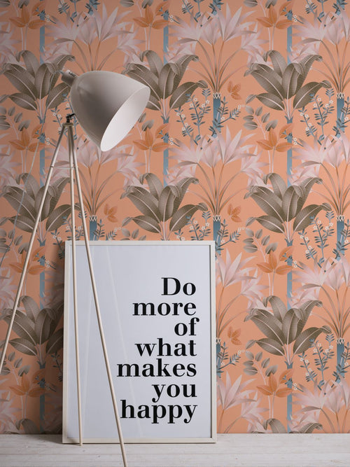 Livingwalls behang bloemmotief perzik roze - 53 cm x 10.05 m - AS-391722 - vtwonen shop