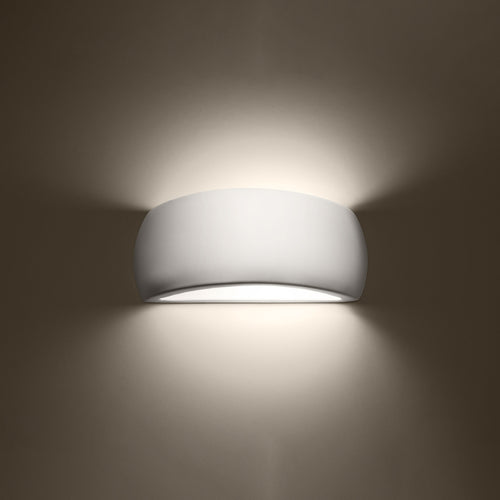 Sollux Lighting Gelakte wandlamp PONTIUS wit glans - 32x9x13,5cm