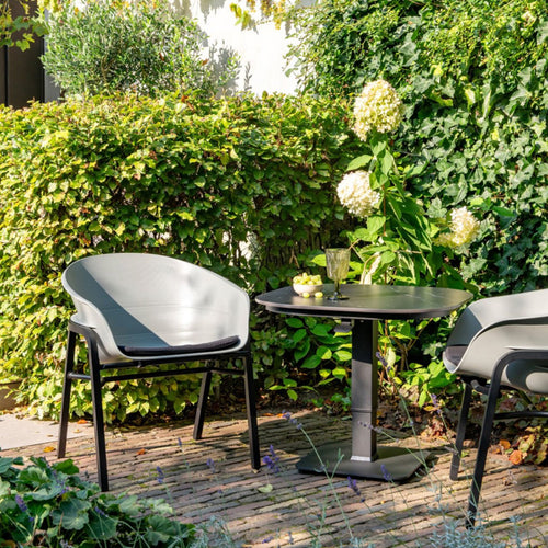 Hartman Tuinstoel Tubb - Grijs - Zithoogte 46cm - Set Van 2