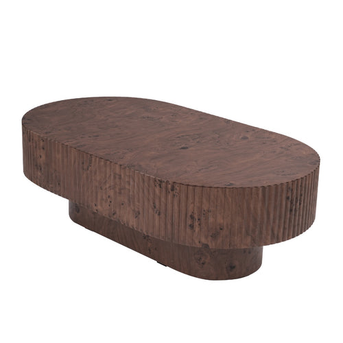 Giga Meubel Salontafel Jelte - Ovaal Walnoot Hout - 110x60x36cm