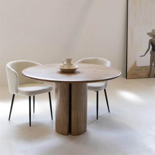 Giga Meubel Eettafel Tijn - Rond - Acaciahout - 120cm - vtwonen shop