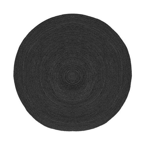 LABEL51 Vloerkleed Jute - Zwart Jute - 180x180x0,5cm