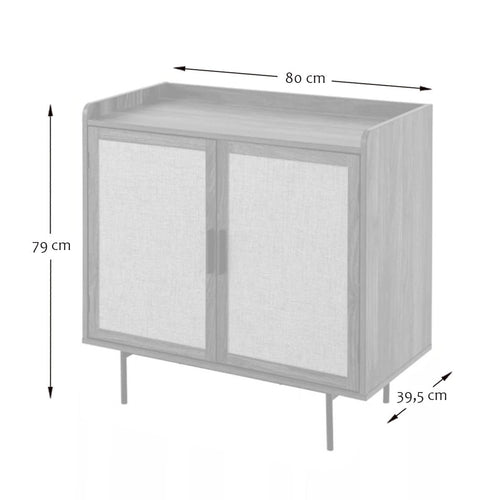 Calicosy - JETSON Dressoir 2 deuren - Donker hout - 39,5x80x79 cm