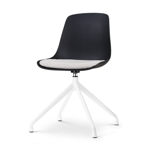 Nolon Nola-Liv Eetkamerstoel Zwart - Beige - Draaibaar - Wit - vtwonen shop