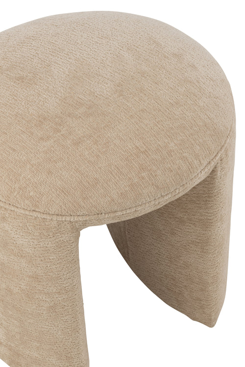 J-Line kruk Rond - textiel - beige