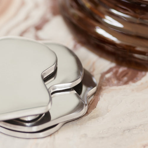 S|P Collection - Glasonderzetter organisch zilver Charm - Set van 4