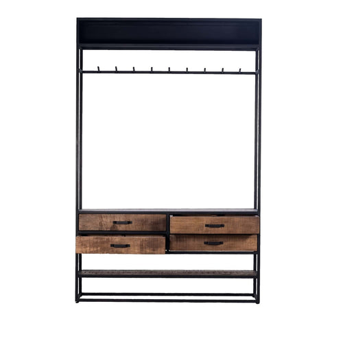 Giga Meubel Kapstokkast Lino - Hout - 9 Haken - 130x35x200cm