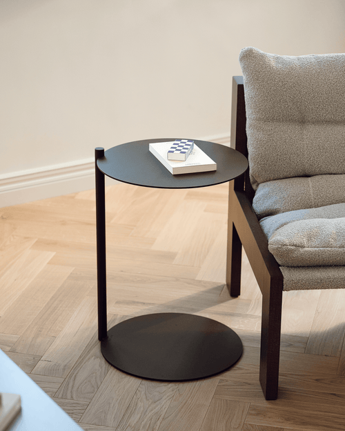 noo.ma Ande Side Table - vierkante stalen bijzettafel 42x42x59 cm, Cocoa Brown