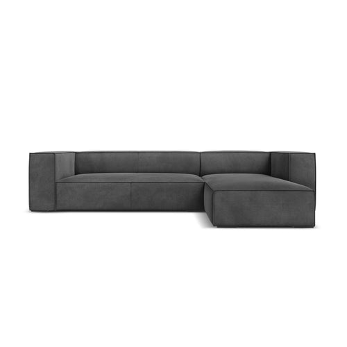 Cosmopolitan Design - Rechter hoekbank Turin 5-zits, structurele stof grijs - 173x290x68cm